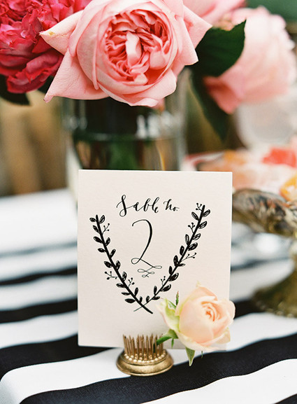 Black and gold table number