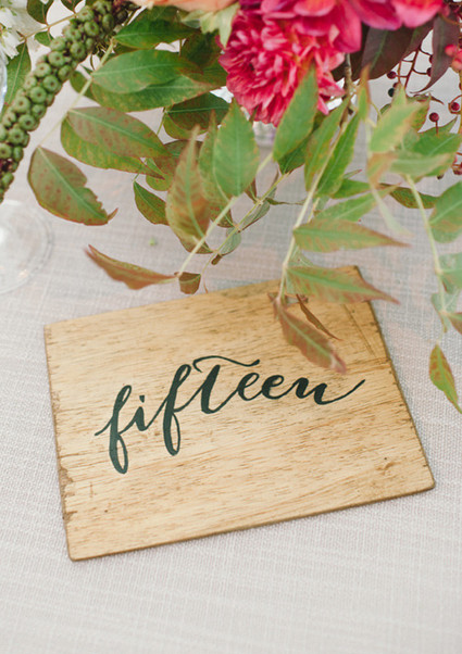 Wood table number