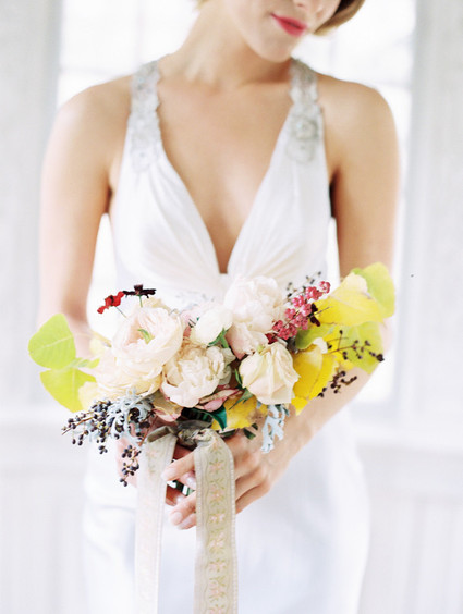 Delicate cream and yellow bouquet