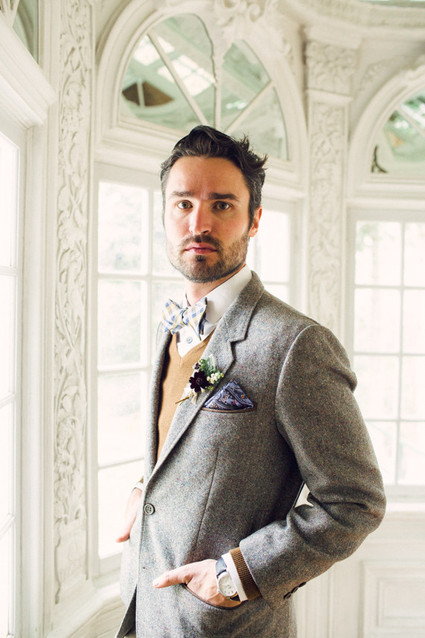 Groom in tweed jacket