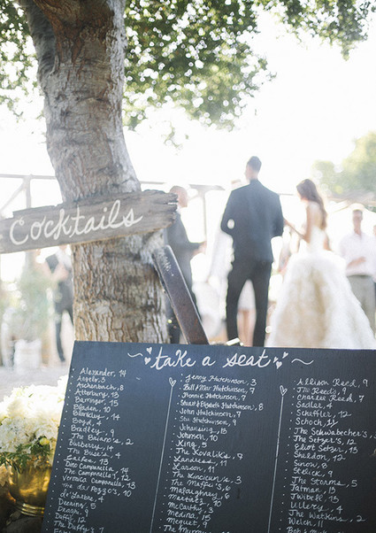 Chalkboard seating chart