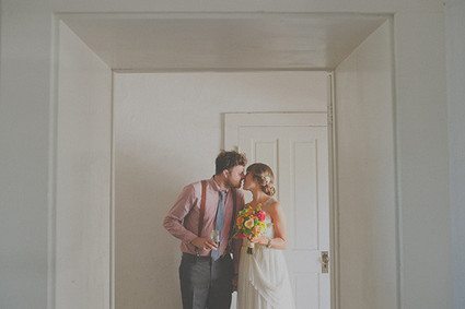 Indoor wedding portrait