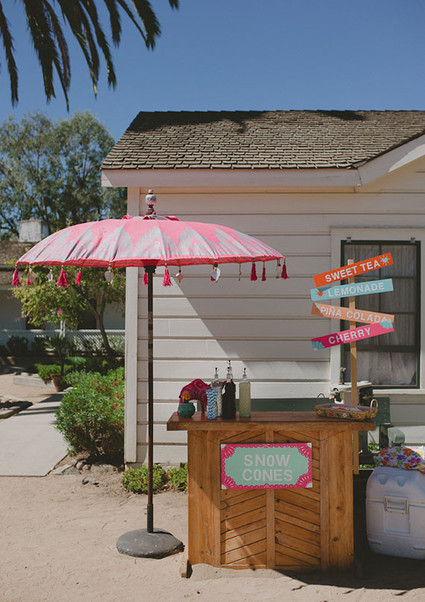 Modern Mexican wedding snowcone station