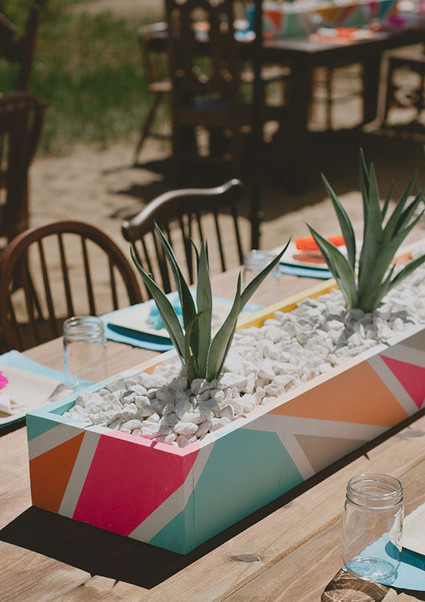 Modern Mexican wedding centerpiece Inspiration
