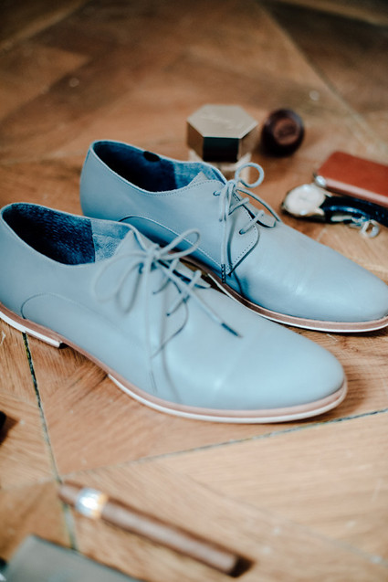 Blue grooms shoes
