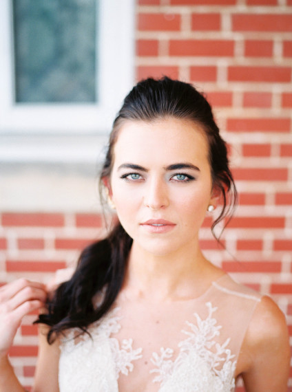 Low pony wedding hairstyle