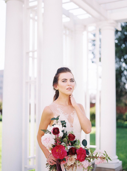 Marsala and pink bridal bouquet
