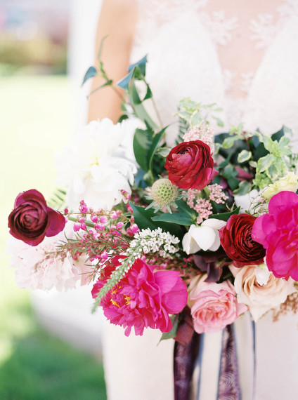 Marsala and pink bridal bouquet