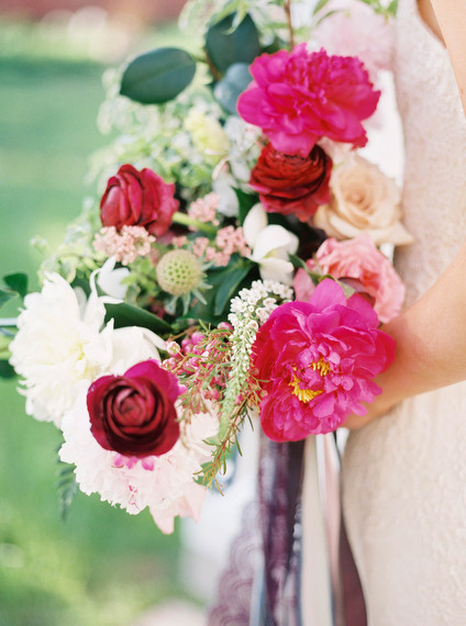 Marsala and pink bridal bouquet