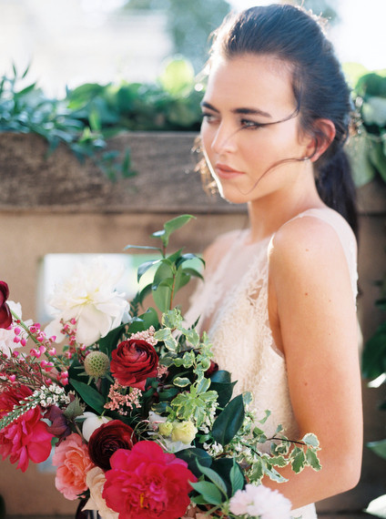 Marsala and pink bridal bouquet