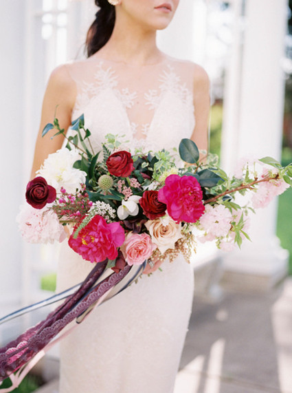 Marsala and pink bridal bouquet