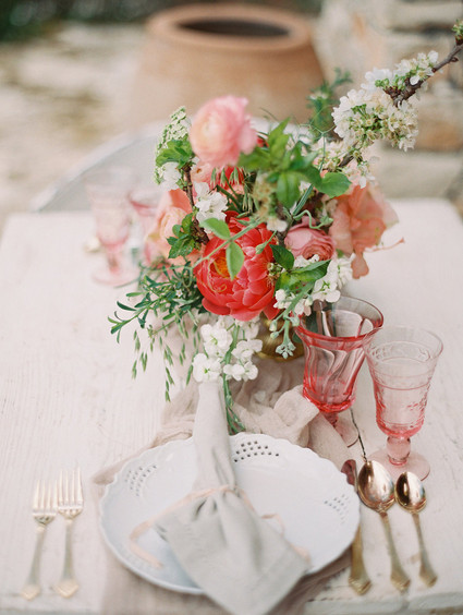 Pink peony floral arrangement