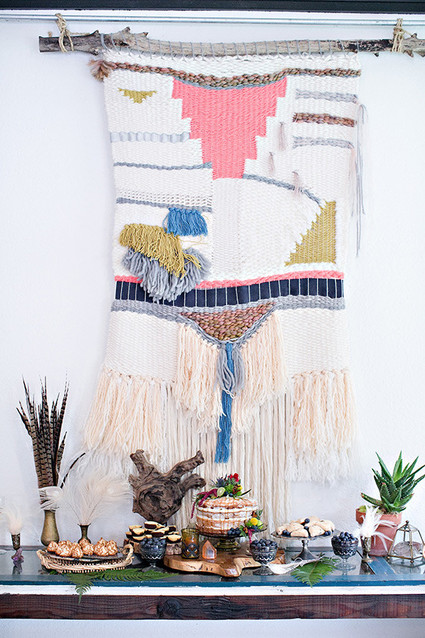 Boho baby shower dessert table