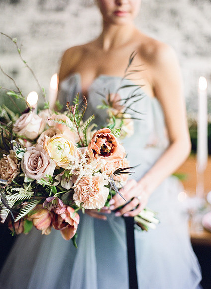 Blush and blue bouquet