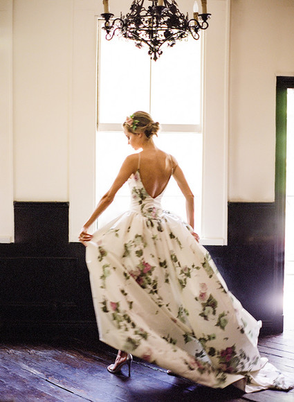 Floral reception dress