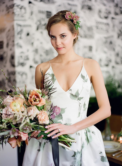 Floral reception dress