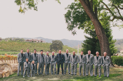 Dark grey groomsmen attire