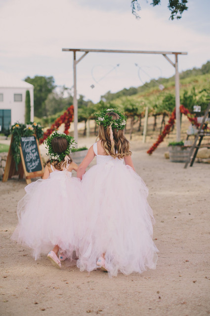 Pink tulle flower girls