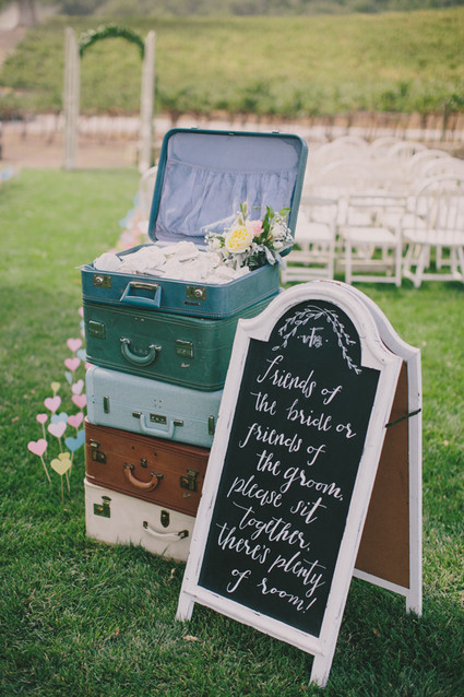 Chalkboard wedding signage