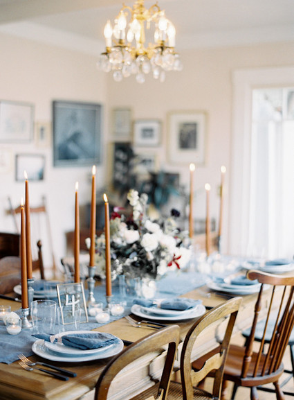 Intimate blue & metallic wedding inspiration