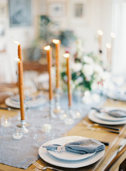 Intimate blue & metallic wedding inspiration