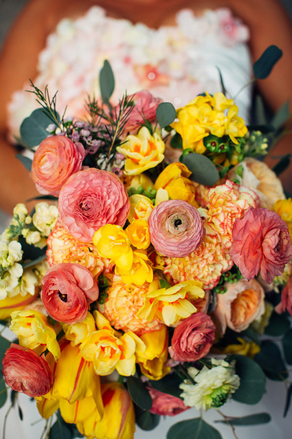 Citrus inspired wedding florals
