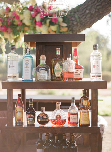 Rustic and romantic vineyard wedding bar