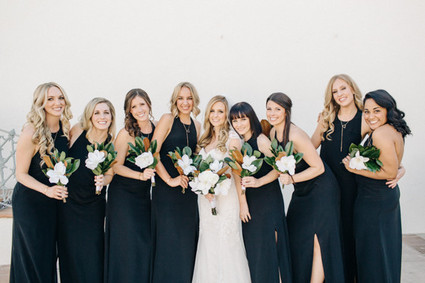 Modern Palm Springs wedding bridesmaids