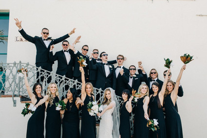 Black tie wedding party