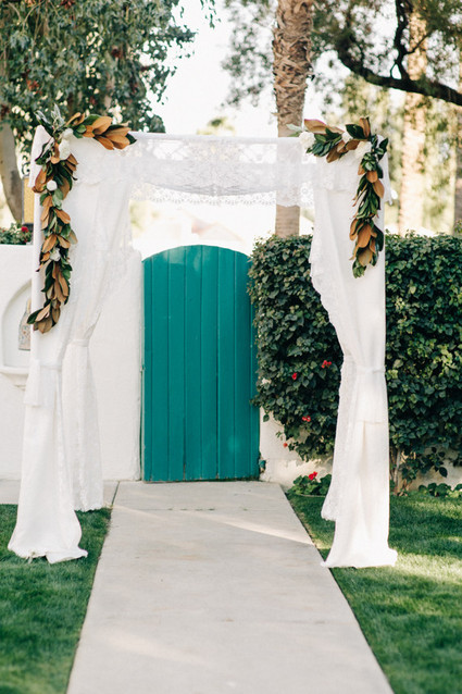Magnolia leaf garland arbor