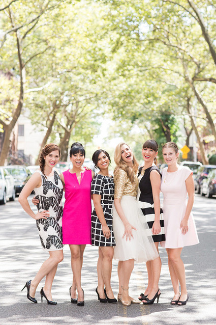 Pink, black and white outfits