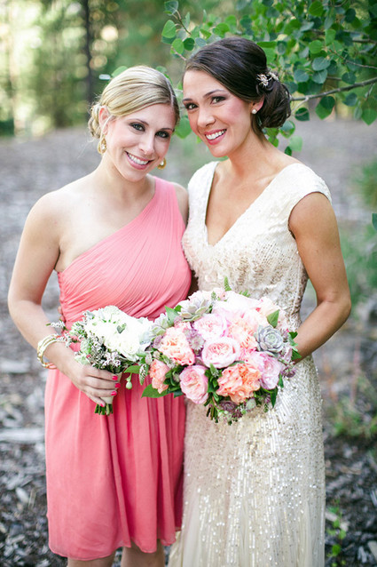 Bridesmaid in pink dress
