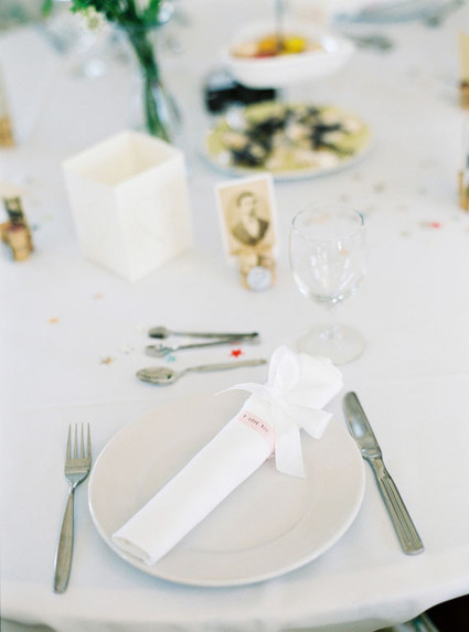 Whimsical white place setting