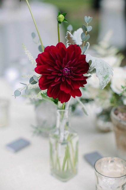 Dark red flower decor