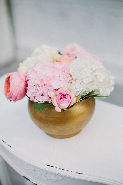 Pink and gold centerpieces