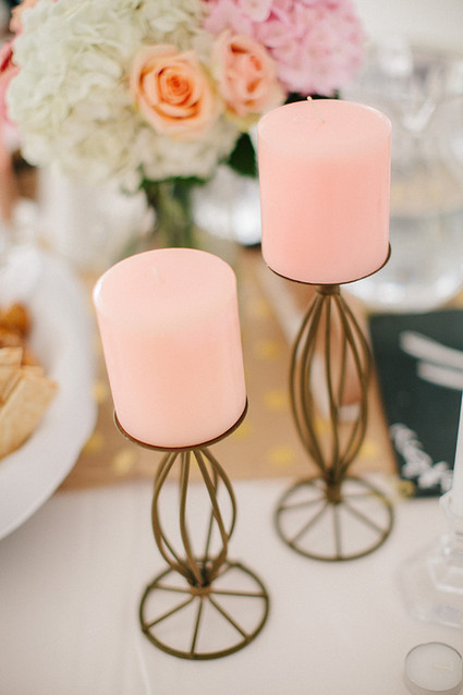 Pink and gold candles