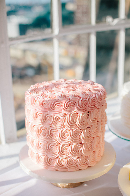Light pink wedding cake