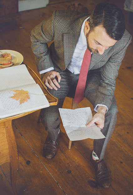 Groom opening gift from bride