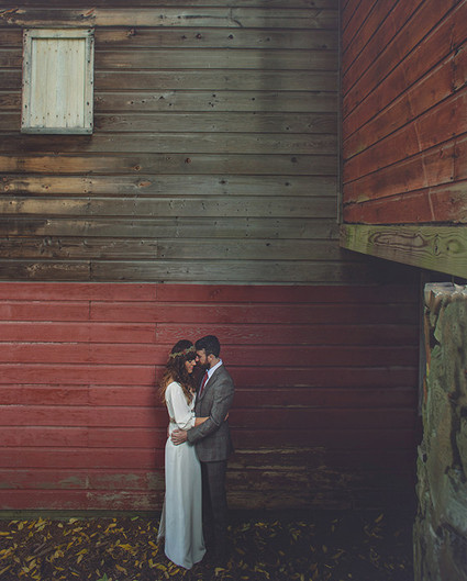 New York fall wedding photo