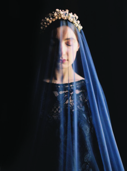 Dark Blue wedding dress by Sareh Nouri
