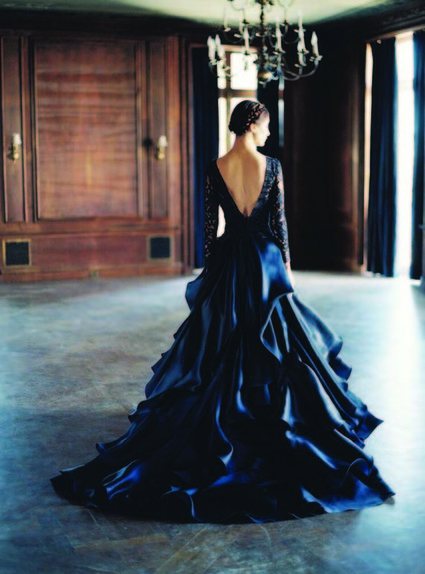 Dark Blue wedding dress by Sareh Nouri