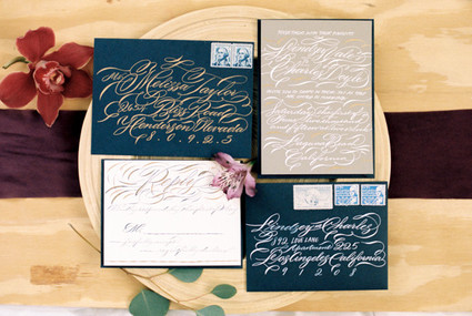 Calligraphy invitation suite