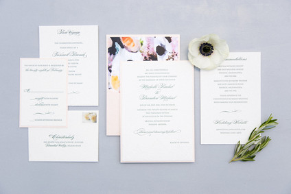 Floral wedding invitation suite