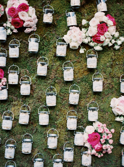 Floral escort cards