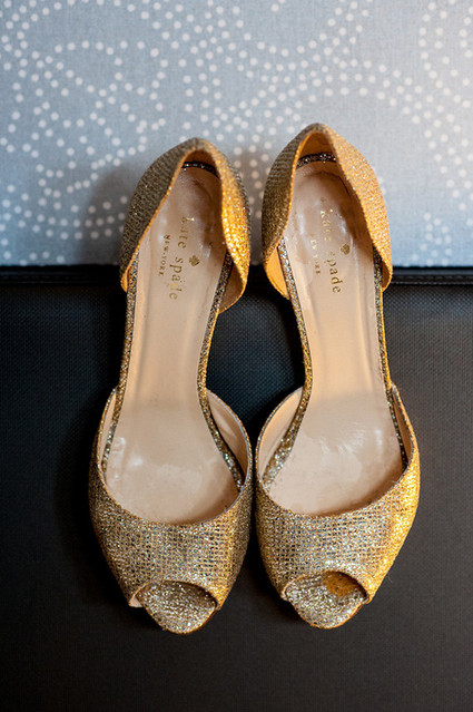 Gold shoes