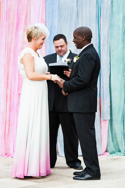 Modern geometric ceremony backdrop