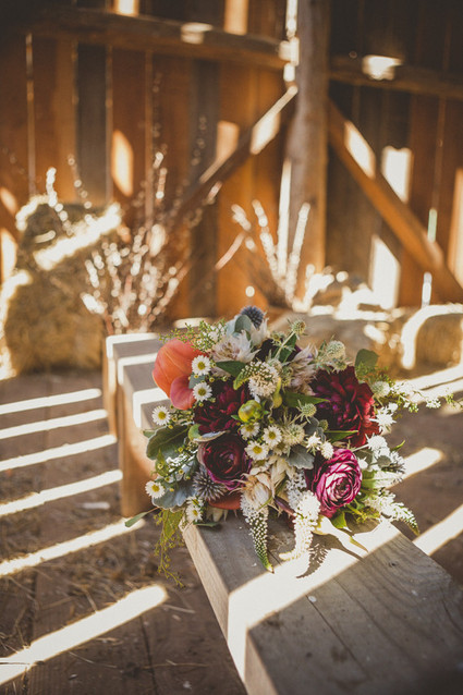 Purple and green bouquet