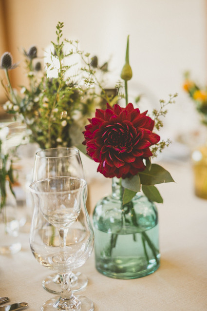 Red flower centerpiece