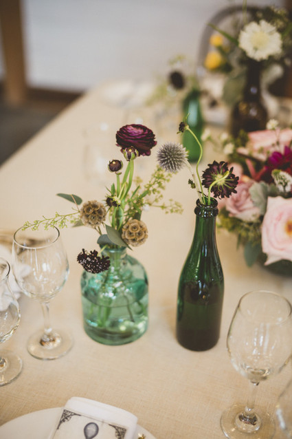 Green and purple vase decor