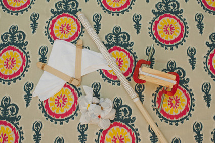 Indigo dyed bridal shower tools